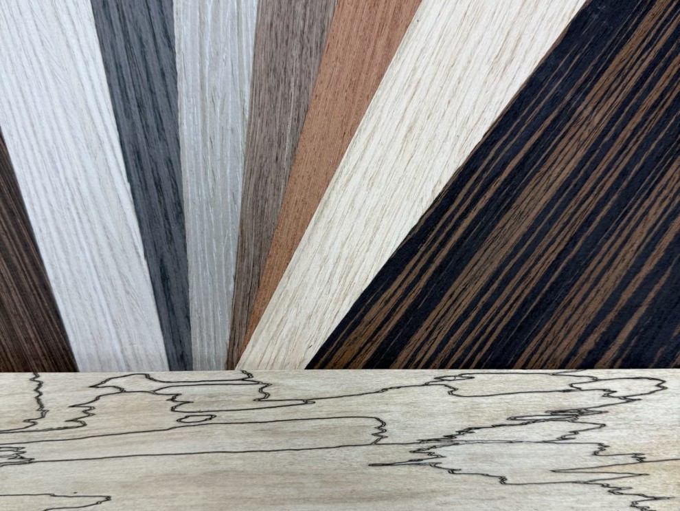 A few samples of different veneer species